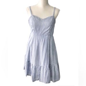 Blue and white Old Navy seersucker sundress with straps.  Size medium.